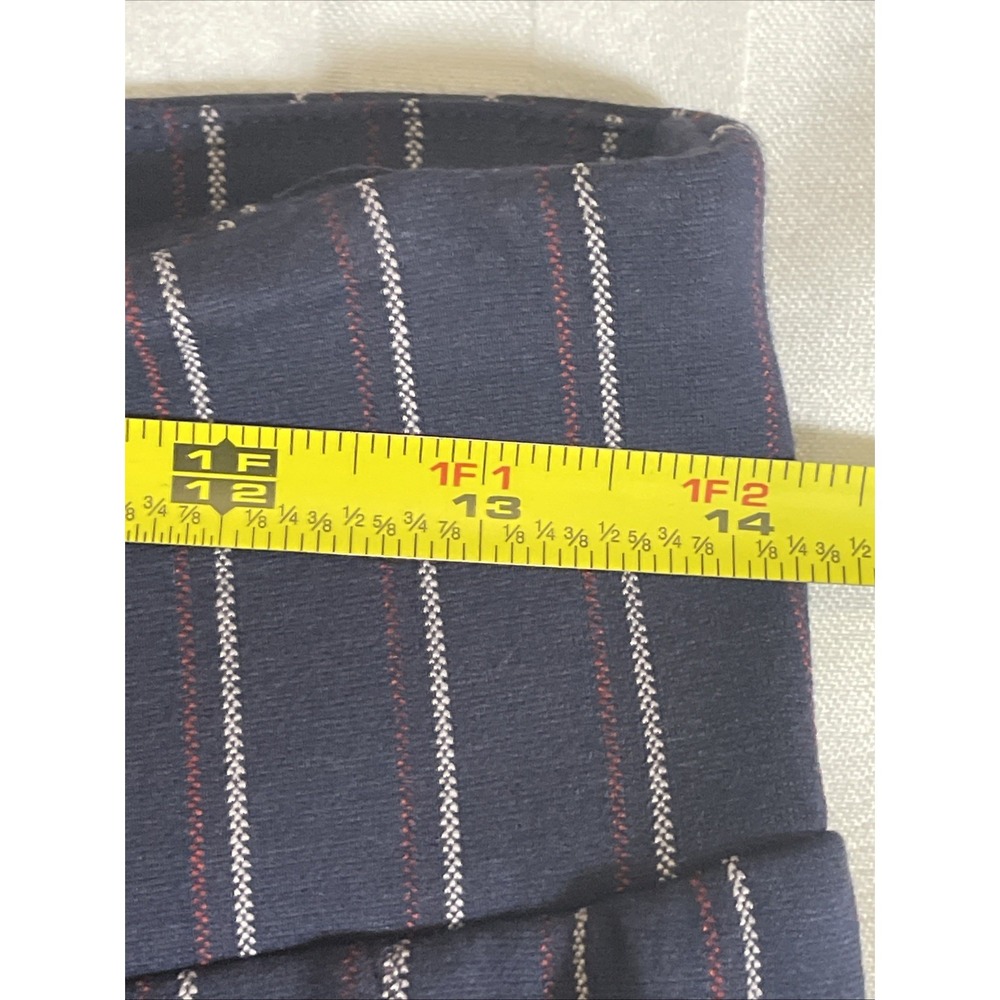Betabrand Navy Blue Pinstriped Wide Flare Leg Dress Yoga Pants Women's Small - Picture 7 of 8